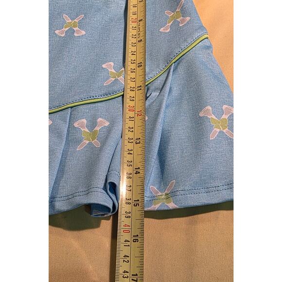 Ladies BIRDIES AND BOWS Blue & Lime Green Golf Tennis‎ Knit Skort size M - Picture 6 of 6